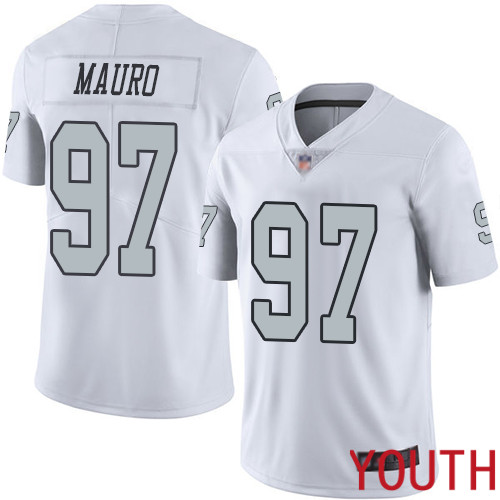 Oakland Raiders Limited White Youth Josh Mauro Jersey NFL Football 97 Rush Vapor Untouchable Jersey